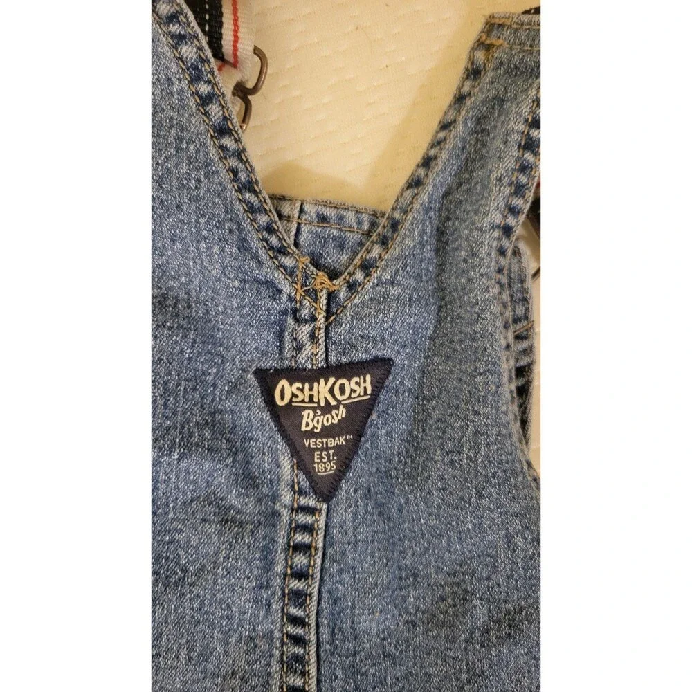 OshKosh B'gosh Toddler Denim Overalls 2T Blue Vestbak Adjustable Strap Jeans